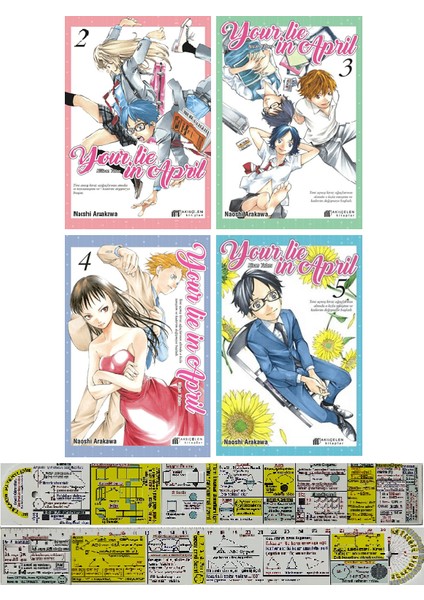 Your Lie In April 2-3-4-5. Ciltler Manga Seti + Mat. Öğreten Cetvel