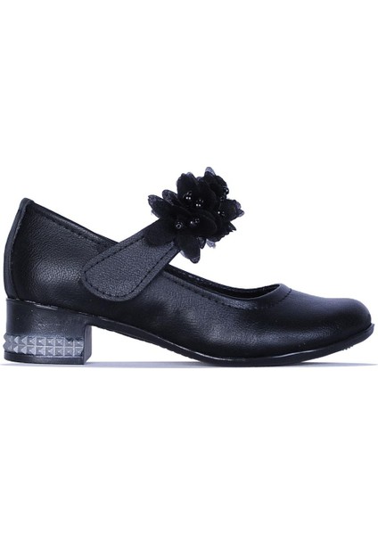 26-Herbebe Fırfırlı 3cm Kız Çocuk Topuklu Ayakkabı