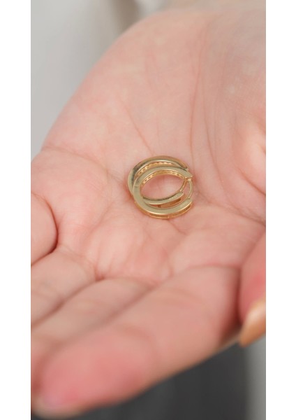 14 Ayar Altın Taşlı Halka Küpe modelleri