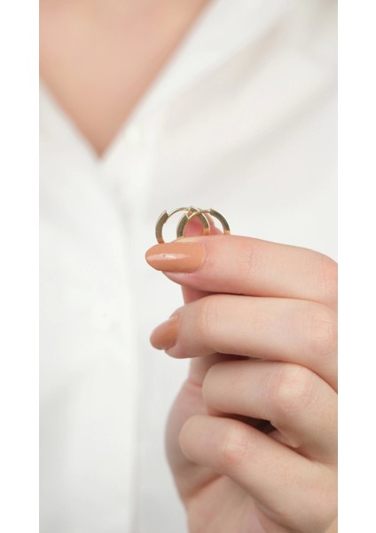 14 Ayar Altın Taşlı Halka Küpe fırsatları