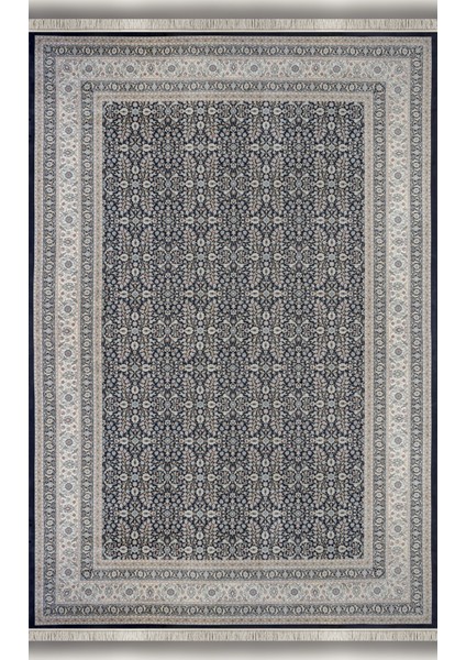 Halı Vendom Palace 5401 Lacivert Bordo Yumuşak Dokulu Viskon ve Bambu 120 Tarak Ipek Halı