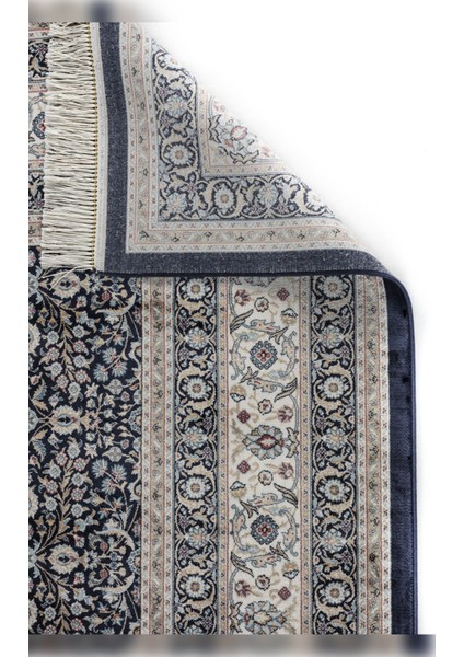 Halı Vendom Palace 5401 Lacivert Bordo Yumuşak Dokulu Viskon ve Bambu 120 Tarak Ipek Halı