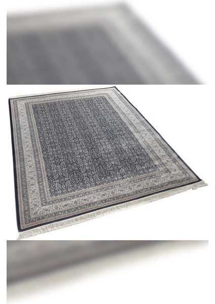 Halı Vendom Palace 5401 Lacivert Bordo Yumuşak Dokulu Viskon ve Bambu 120 Tarak Ipek Halı