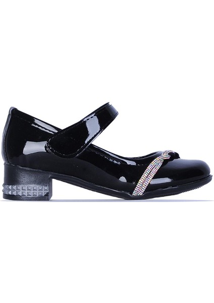 25-Herbebe Taşlı 3cm Kız Çocuk Topuklu Ayakkabı