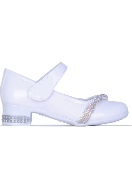 25-Herbebe Taşlı 3cm Kız Çocuk Topuklu Ayakkabı
