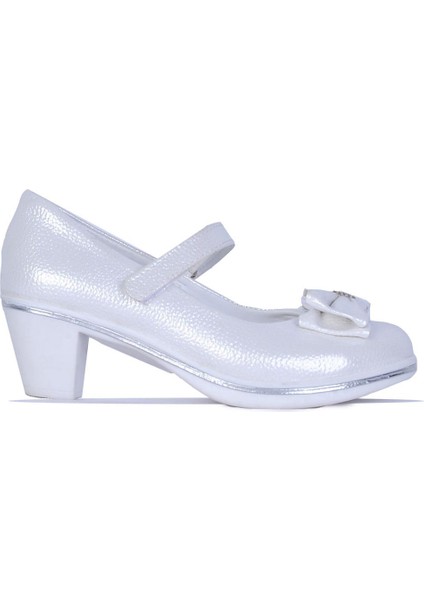 Lunedi Krem Rugan 4cm Topuklu Kız Çocuk Ayakkabı