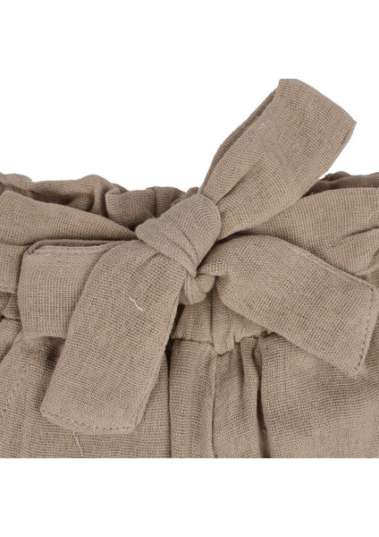 Kız Çocuk Beyaz Kahve Müslin Pantolonlu Yakalı 2'li Takım fırsatları