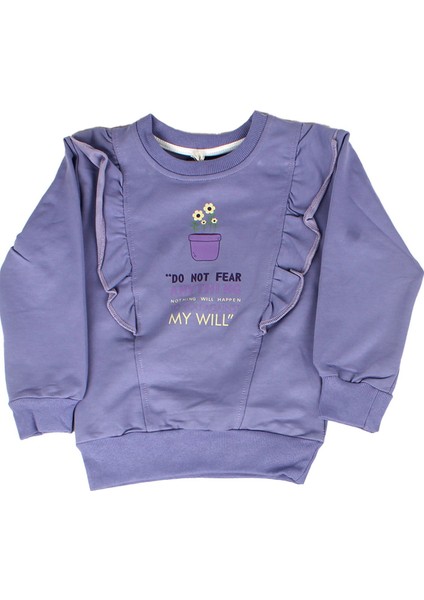 Kız Çocuk Mor Fırfırlı My Will Yazılı Saksıda Çiçek Baskılı 2'li Takım fiyatları