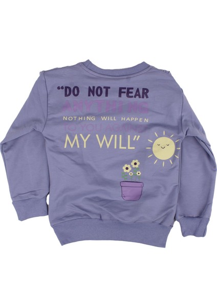 Kız Çocuk Mor Fırfırlı My Will Yazılı Saksıda Çiçek Baskılı 2'li Takım modelleri