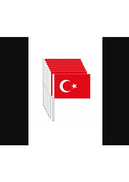 20 Adet Sopalı Kağıt Türk Bayrağı
