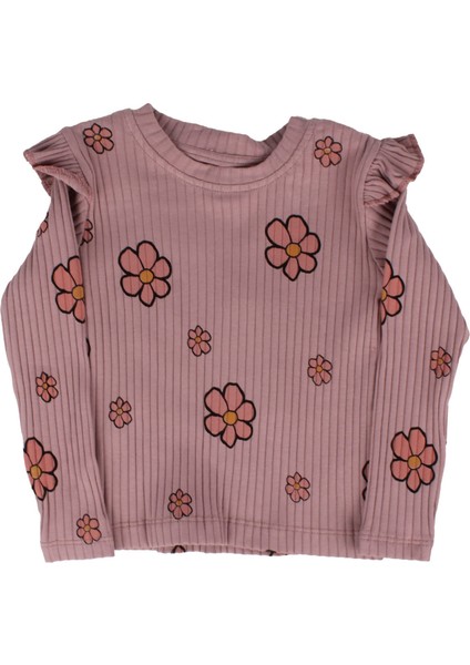 Kız Çocuk Gülkurusu Fırfırlı Fitilli Papatya Desenli 2'li Takım fiyatları