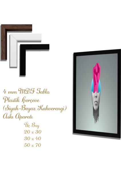 Yapay Zeka Görselli Mdf Plastik Çerçeveli Dekoratif Tablo fiyatları