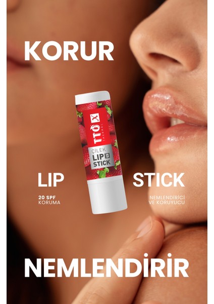 x Çilek Aromalı Lip Stick 20 Spf Korumalı fırsatları