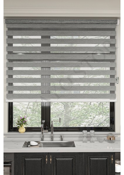 Ithal Bambu Açık Gri Bambu Stor Zebra Perde Etek Dilimsiz fiyatları