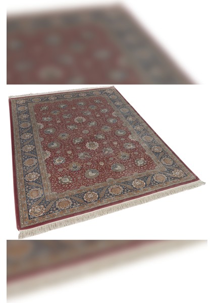 Halı Vendom Palace 5421 Bordo Lacivert Yumuşak Dokulu Viskon ve Bambu 120 Tarak Ipek Halı indirimleri