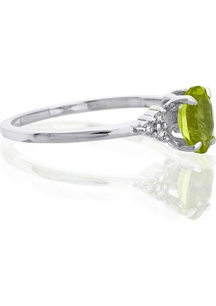 Peridot Oval Tektaş Pırlanta Yüzük modelleri