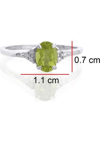 Peridot Oval Tektaş Pırlanta Yüzük indirimleri
