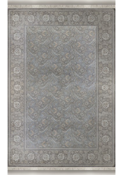 Halı Vendom Palace 5441 Gri Krem Yumuşak Dokulu Viskon ve Bambu 120 Tarak Ipek Halı