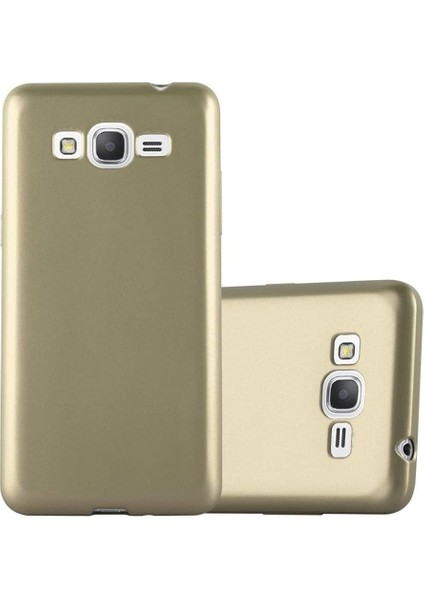 Samsung Galaxy G532 Uyumlu Gold Renk Esnek Silikon Kılıf Arka Kapak