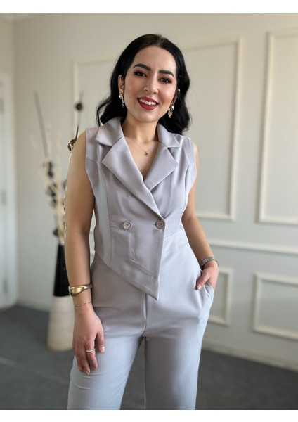Kadın Klasik Tulum Gri