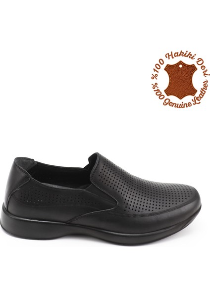 Erkek Siyah Hakiki Deri Comfort Ayakkabı
