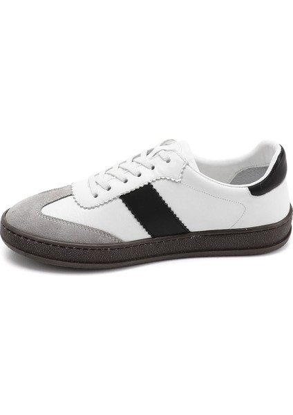 Kadın 001-Beyaz Bağcıklı Hakiki Deri Sneaker modelleri