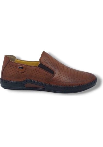 1002 Erkek Taba Hakiki Deri Loafer Ayakkabı