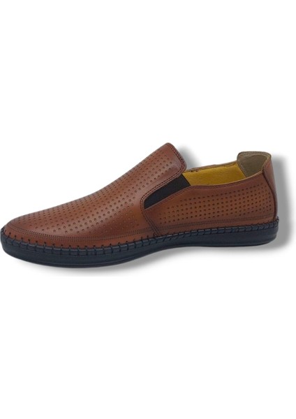 1002 Erkek Taba Hakiki Deri Loafer Ayakkabı modelleri