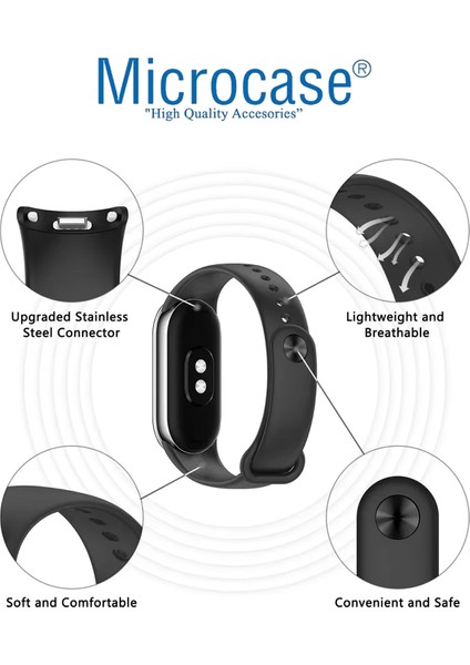 Xiaomi Mi Band 8/mi Band 9 ile Uyumlu Delikli Silikon Kordon Kayış - KY6551 fiyatları