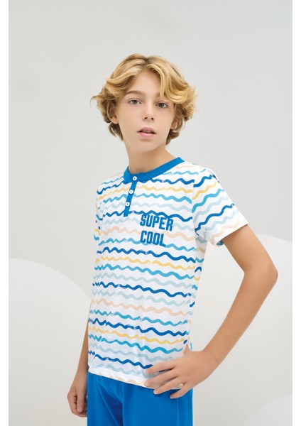 8813 Erkek Ç. Baskılı Pijama Takım