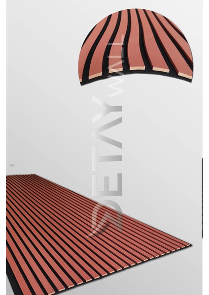 Mdf Ahşap Akustik Duvar Paneli - 60 x 275 cm - Kiremit