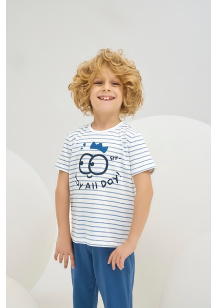 8772 Erkek Ç. Baskılı Pijama Takım