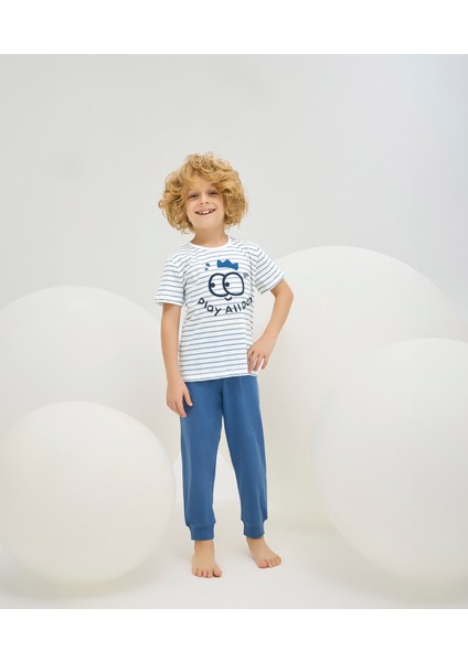 8772 Erkek Ç. Baskılı Pijama Takım