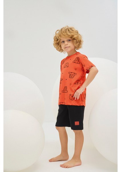 8789 Erkek Ç. Baskılı Kısa Pijama Takım modelleri