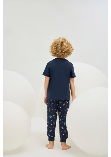 8807 Erkek Ç. Baskılı Pijama Takım