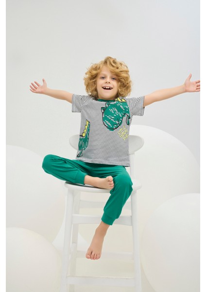 8784 Erkek Ç. Baskılı Pijama Takım