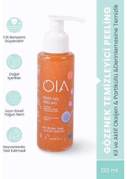Deep Gel Peeling Gözenek Temizleyici | Kil ve aktif oksijen | Cilt Aşındırmayan Partiküllü