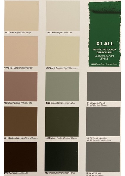 X1 All Tüm Zeminler Için Yıkanabilen Silinebilen Kokusuz Boya 0.75 Lt 4532 Acı Toprak indirimleri