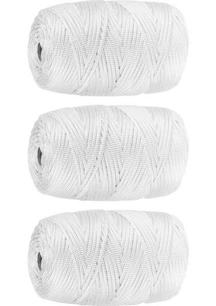 Beyaz 2 mm Parlak Sentetik Polyester 300 M Makrome İplik