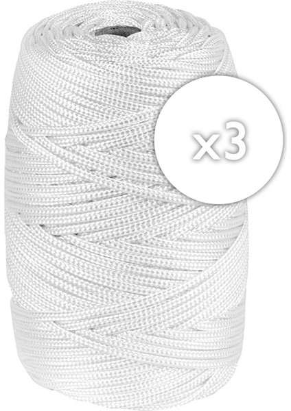 Beyaz 2 mm Parlak Sentetik Polyester 300 M Makrome İplik modelleri