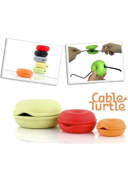 Kablo Düzenleyici Cable Turtle Pratik 3 Boy Birden Mouse Laptop Şarj Tv Kablo Toplayıcı Kablo Sar