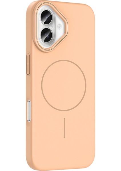 Apple iPhone 16 Plus Kılıf Magsafe Şarj Özellikli Zore Ruby Silikon Kapak - Desert Titanyum