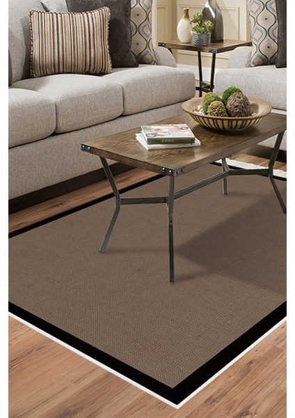 Kaymaz Dijital Mutfak & Salon Halı Toprak Dokuma E5001 Koyu Kahve