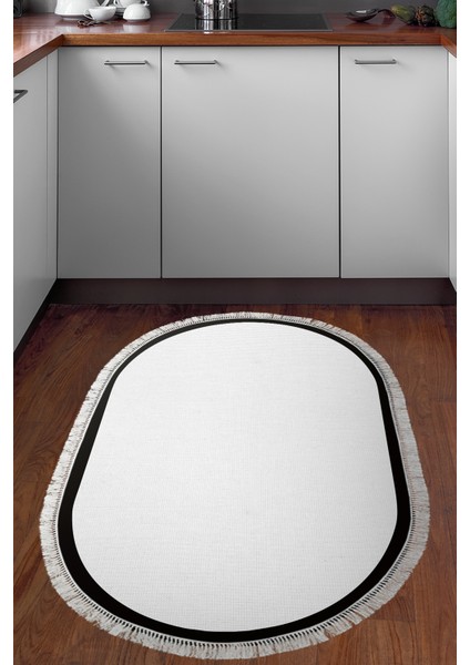 Kaymaz Dijital Mutfak & Salon Halı Luna Pamuk Saçaklı Oval Dokuma E5001 Açık Gri indirimleri