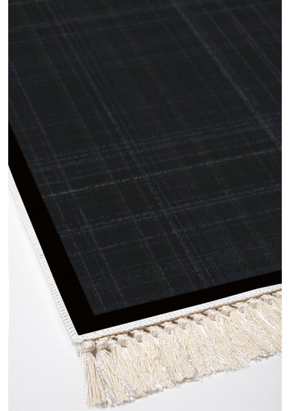 Kaymaz Dijital Mutfak & Salon Halı Luna Pamuk Saçaklı Dokuma E5007 Antrasit modelleri
