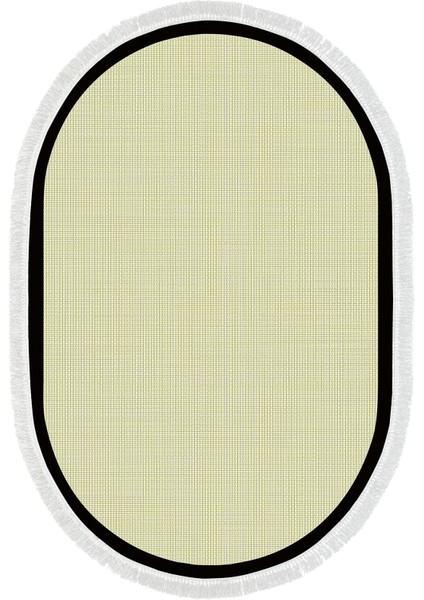 Kaymaz Dijital Mutfak & Salon Halı Luna Pamuk Saçaklı Oval Dokuma E5007 Açık Sarı Bej fiyatları