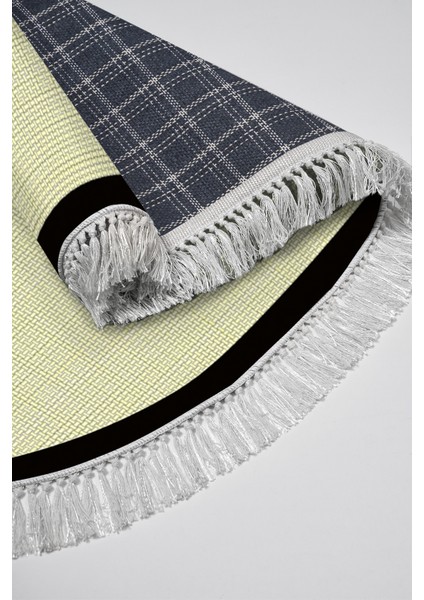 Kaymaz Dijital Mutfak & Salon Halı Luna Pamuk Saçaklı Oval Dokuma E5007 Açık Sarı Bej fırsatları