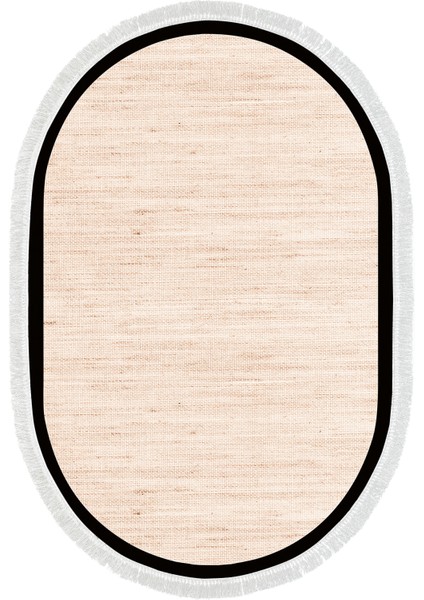 Kaymaz Dijital Mutfak & Salon Halı Toprak Saçaklı Oval Dokuma E5001 Açık Krem fiyatları