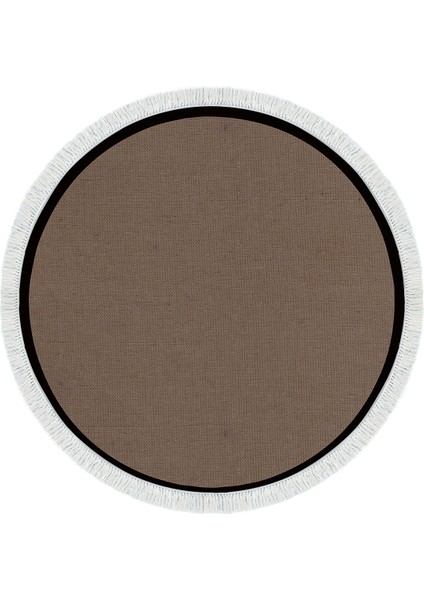 Kaymaz Dijital Mutfak & Salon Halı Toprak Saçaklı Yuvarlak Dokuma E5001 Koyu Kahve fiyatları