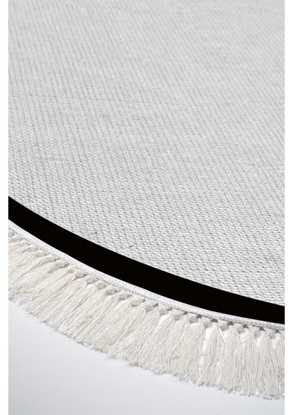 Kaymaz Dijital Mutfak & Salon Halı Saray Deri Saçaklı Oval Dokuma E5001 Gri modelleri